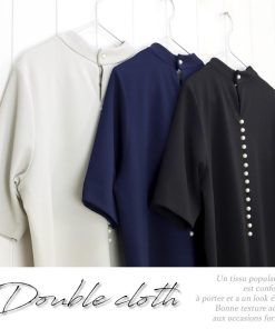 Aletta vita ダブルクロス ストレッチ ワンピース パール レディース オケージョン オフィス フォーマル ダブルクロス後ろラインパールデザインワンピース メール便不可