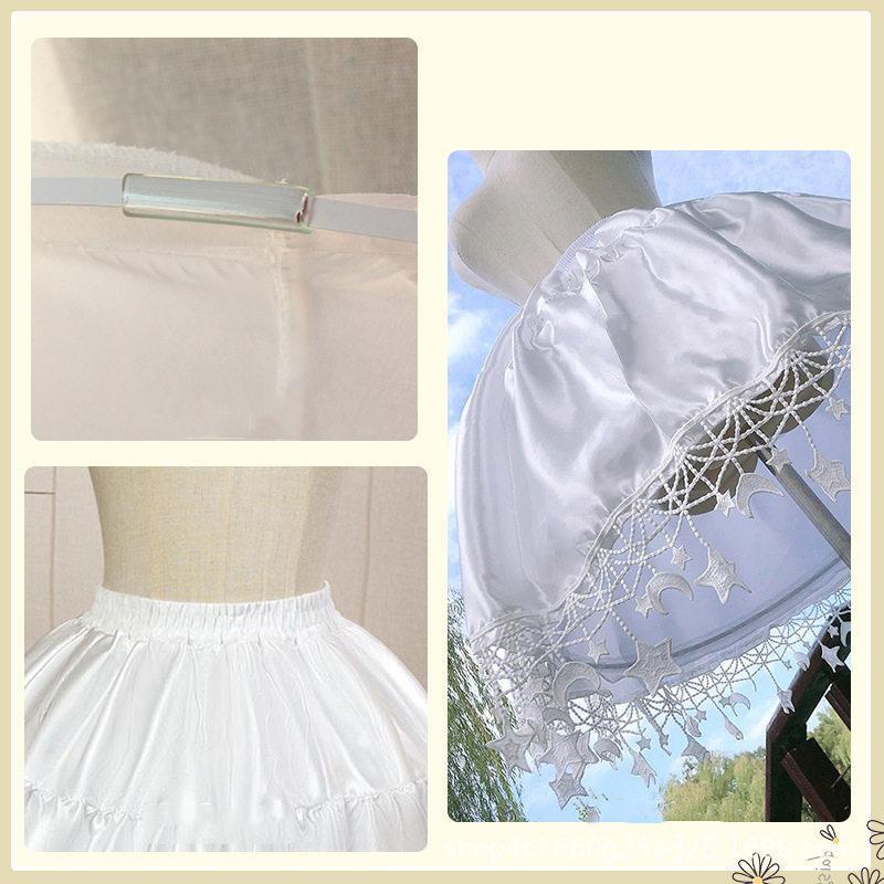 おしゃれ パニエ ホワイト 星飾り インナースカート ボリュームアップ アンダースカート インナー スカート ワンピース 演出 ロリータ用 可愛い - 画像 (9)