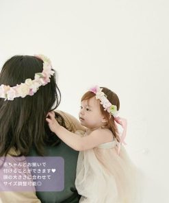 お食い初め 花かんむり 赤ちゃんとお揃いで記念撮影 大人用 色2種