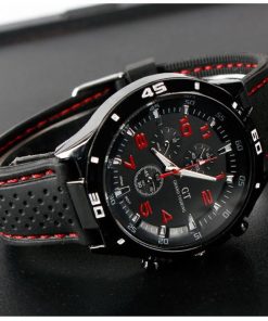 腕時計 メンズ 男性 ラバーベルト 大きめ文字盤 クロノグラフ風デザイン スポーツ カジュアル ウォッチ クオーツ 時計 10代 20代 30代 40代 50代 60代 70代