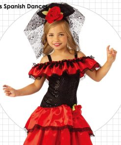 売切価格/スパニッシュ ダンサー コスチューム コスプレ M/120-135cm 女の子 ハロウィン 衣装 子供 701071