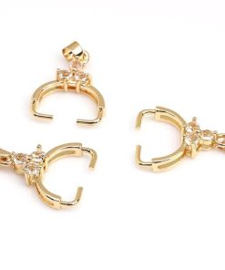 Aカン付 バチカン キュービックジルコニア 1個 ペンダントトップ用 横穴 銅製 ゴールド/シルバー