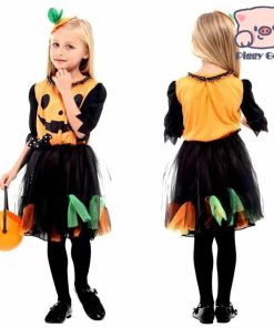 衣装 かぼちゃ コスチューム 子供用 キッズ 女の子 お姫様 プリンセス パンプキン  仮装　変装 カボチャ イベント 演劇 童話 クリ