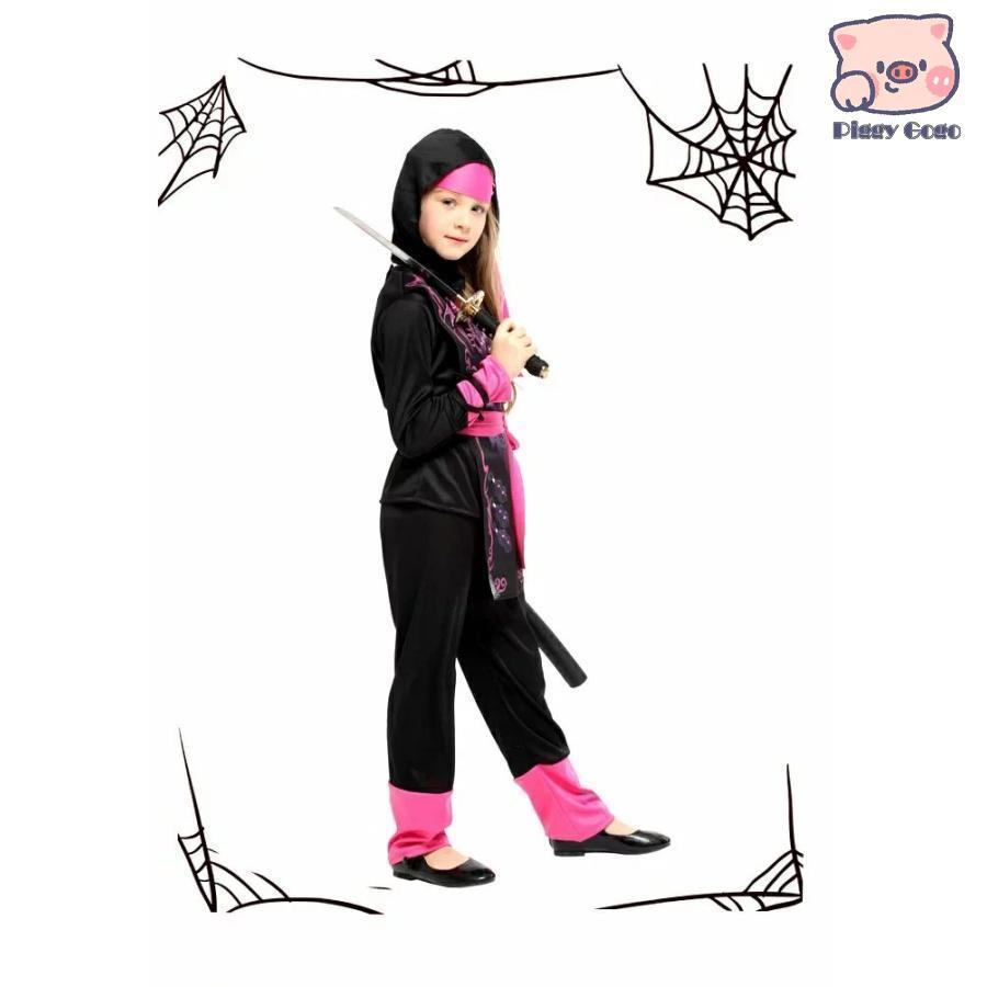 衣装 子供 忍者 くのいち 時代劇 コスチューム 仮装 女の子 魔法 巫女 デビル 小 - 画像 (3)