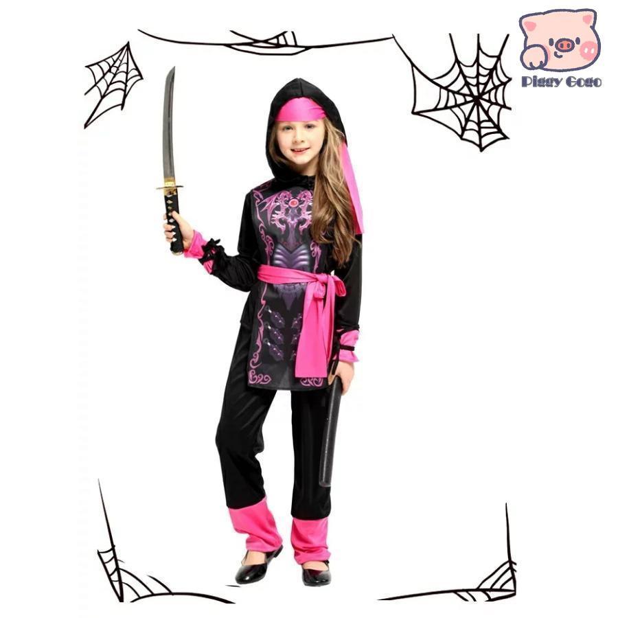 衣装 子供 忍者 くのいち 時代劇 コスチューム 仮装 女の子 魔法 巫女 デビル 小 - 画像 (5)