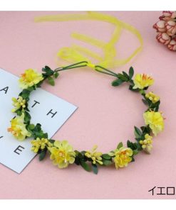 plusnao 花冠 花かんむり レディース 女性 婦人 ヘッドドレス ヘッドコサージュ フラワーティアラ 髪飾り ヘアアクセサリー ブライダル ウエディング 結婚式