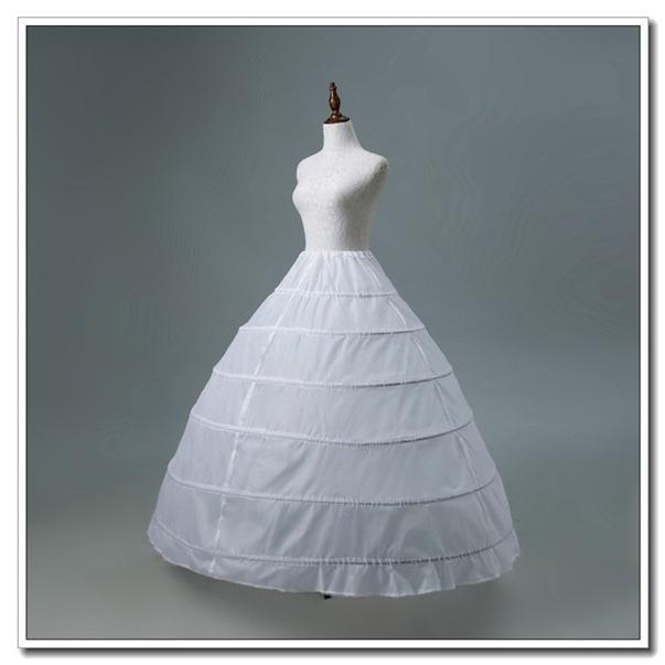 ウェディングドレス用 現代劇演出服用 6段ワイヤー パニエ ドレス用 大人用 ワイヤー入り ロング丈 シンプル 白 - 画像 (2)