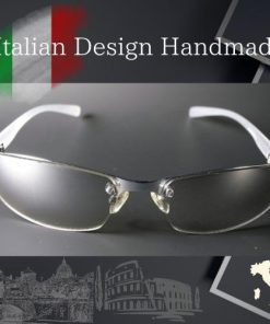 AGAIN ホワイト＆クリアイタリーデザインハンドメイドＡＧＡＩＮサングラス/ライトスモークカラー ライトミラー加工 GA210モデル 生産中止激レアモデル