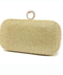 RUIRUE BOUTIQUE 「BA297」パーティーバッグ パーティー 結婚式 二次会 フォーマル バッグ エレガント お呼ばれドレス　ラインストーンリングミニバッグ　