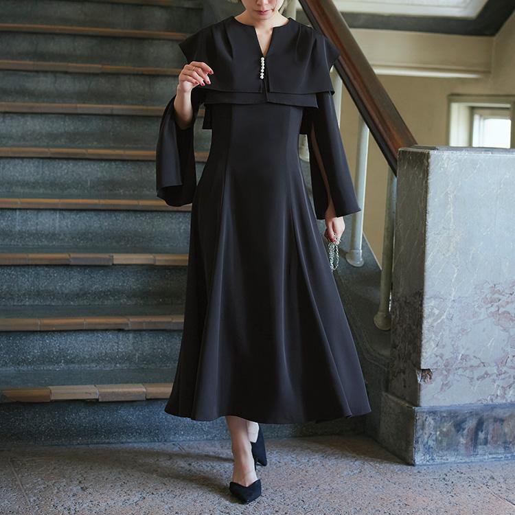 RUIRUE BOUTIQUE パーティードレス 2点セット 結婚式 ロングワンピース ボレロ 大きいサイズ お呼ばれ 二次会 披露宴 フォーマル 50代 40代 30代 長袖 学生 服装 上品 レディース - 画像 (4)