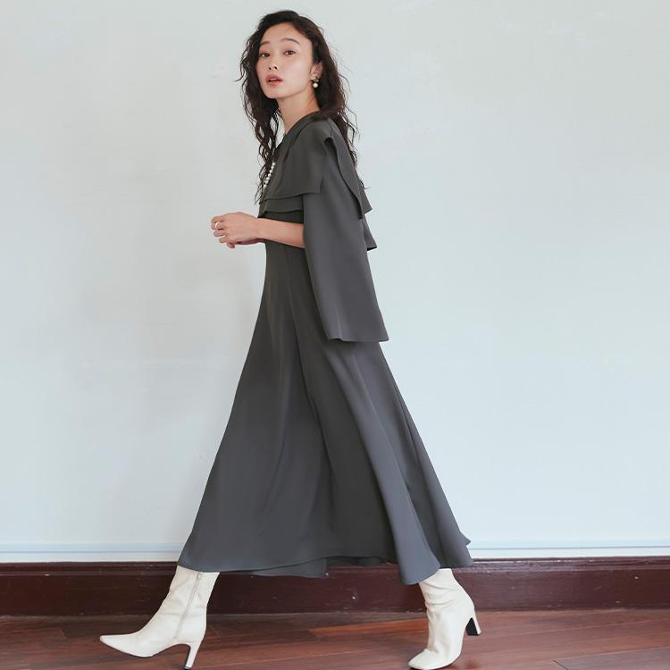 RUIRUE BOUTIQUE パーティードレス 2点セット 結婚式 ロングワンピース ボレロ 大きいサイズ お呼ばれ 二次会 披露宴 フォーマル 50代 40代 30代 長袖 学生 服装 上品 レディース - 画像 (5)