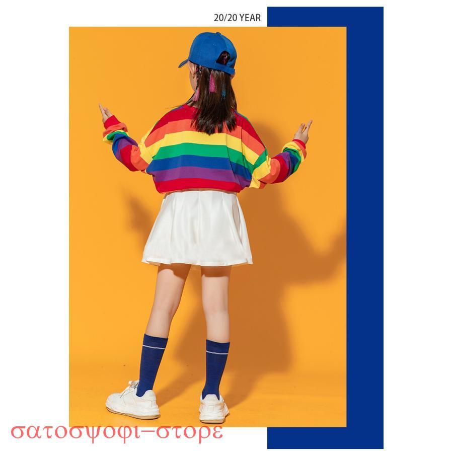 ヒップホップ キッズダンス衣装 HIPHOP 子供服 セットアップ ダンストップス 長袖 パンツ 長ズボン 男女兼用 ジャズダンス 練習着 演出服 体操服 - 画像 (5)