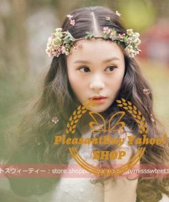 花冠 ウェディング ヘッドドレス 大人/子供 花かんむり 花輪 リゾート 造花 髪飾り 花嫁 二次会 結婚式 フェス 森ガール ボヘミア 手作り ビーチフォト リーフ