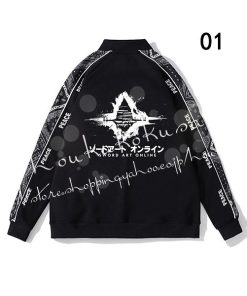 2023新品 ソードアート・オンライン Sword Art Online 風 春秋 コート 野球服 ジャンパー 立ち襟 ブルゾン オーバーサイズ ジャケット スタジャン  日常