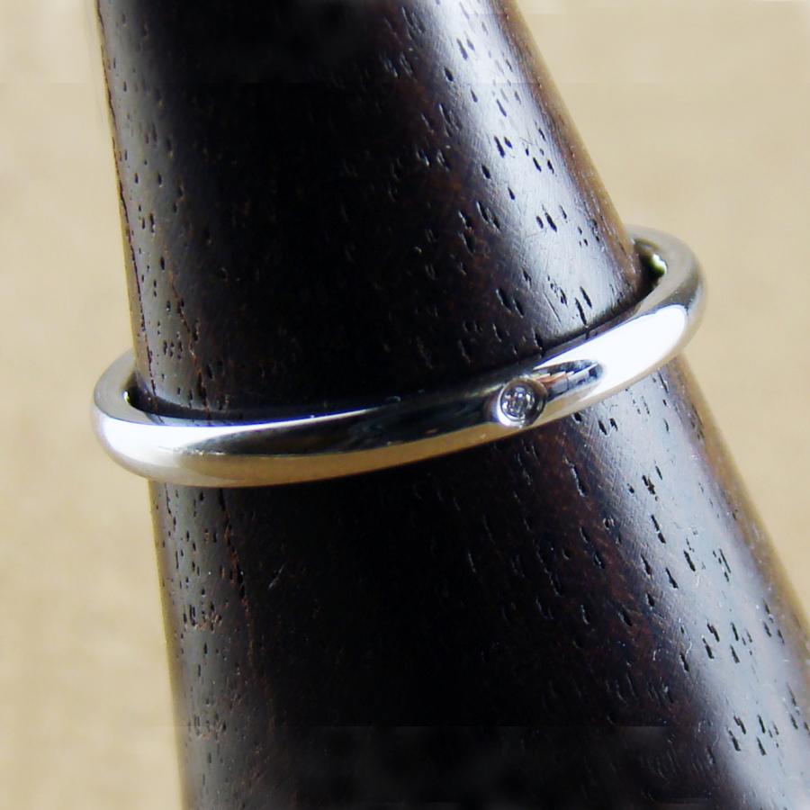 指輪 ステンレスリング ピンキーリング レディース メンズ 50代 40代 シンプル おしゃれ ピンクゴールド つけっぱなし 綺麗 一粒 ストーン - 画像 (2)