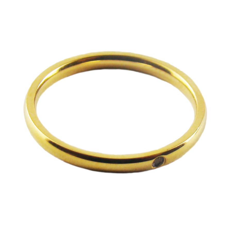 指輪 ステンレスリング ピンキーリング レディース メンズ 50代 40代 シンプル おしゃれ ピンクゴールド つけっぱなし 綺麗 一粒 ストーン - 画像 (5)