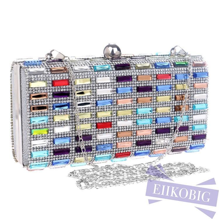 結婚式 バッグ パーティーバッグ クラッチバッグ フォーマル サブバッグ チェーン ビジュー 二次会 披露宴 お呼ばれ - 画像 (3)