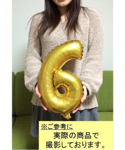 make smile ちょうど良い大きさ 数字バルーン ゴールド 誕生日 ウェディング パーティーに (6)