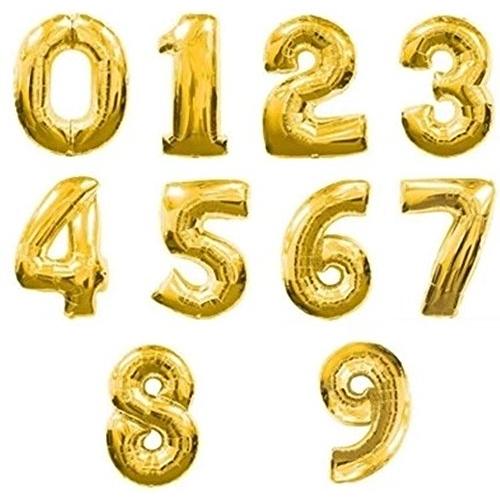 make smile ちょうど良い大きさ 数字バルーン ゴールド 誕生日 ウェディング パーティーに (6) - 画像 (8)
