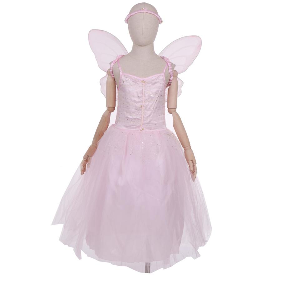 ハロウィン 衣装 コスチューム コスプレ 仮装 女の子 子ども 子供 キッズ 小学生 保育園 かわいい 蝶 エルフ 妖精ドレス 3点SET 130 140cm ピンク - 画像 (5)