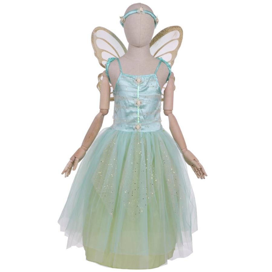 ハロウィン 衣装 コスチューム コスプレ 仮装 女の子 子ども 子供 キッズ 小学生 保育園 かわいい 蝶 エルフ 妖精ドレス 3点SET 130 140cm ピンク - 画像 (6)