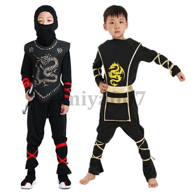 ハロウィン 衣装 子供 忍者 刺客 殺し屋 暗殺者 コスプレ コスチューム 男の子 女の子 キッズ 仮装 変装 にんじゃ セットアップ かっこいい - 画像 (5)