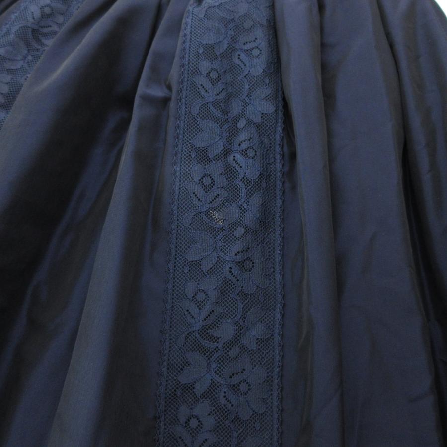 シモンヌ ドレス ワンピース ロング ベルト付き パフスリーブ 9 ネイビー /UO ■GY44 レディース - 画像 (7)