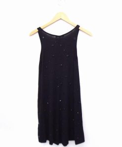 マーキュリーリュクス MercuryLUX ワンピース ニット 装飾 Uネック ノースリーブ ひざ丈 F ブラック 黒 /FT32 レディース