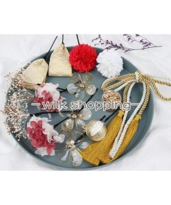 成人式 髪飾り ヘアアクセサリー アジサイ 15点セット テールリード ソーラーローズ アンティークベリー 金箔 リボン