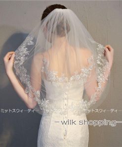 ウエディングベール ショートベール 結婚式 コーム付き 二次会 ブライダル 花嫁 ベールダウン ウェディングベール 披露宴 オフホワイト 前撮り 挙式