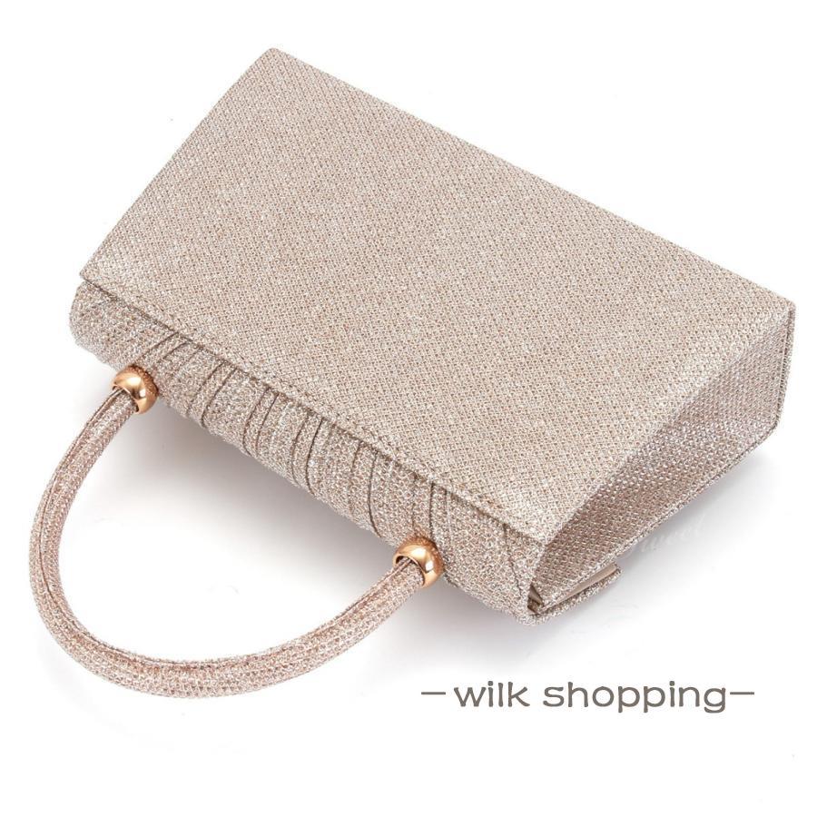 パーティーバッグ 大容量 自立 プリーツ ハンドバッグ レディース バッグ 結婚式 二次会 披露宴 発表会 同窓会 お呼ばれ フォーマル - 画像 (3)