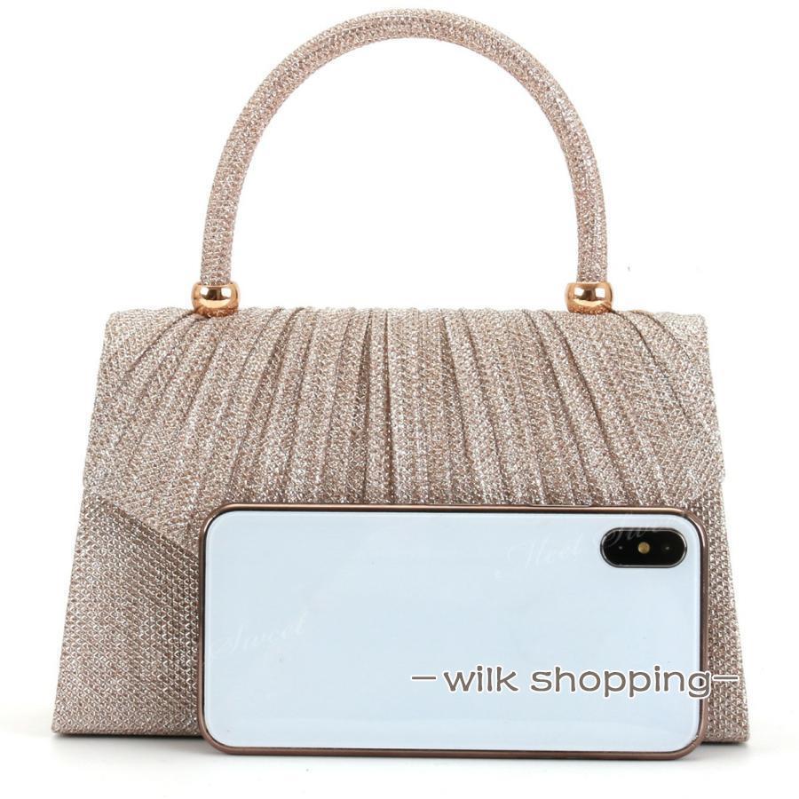 パーティーバッグ 大容量 自立 プリーツ ハンドバッグ レディース バッグ 結婚式 二次会 披露宴 発表会 同窓会 お呼ばれ フォーマル - 画像 (5)