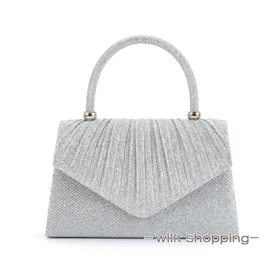 パーティーバッグ 大容量 自立 プリーツ ハンドバッグ レディース バッグ 結婚式 二次会 披露宴 発表会 同窓会 お呼ばれ フォーマル - 画像 (8)