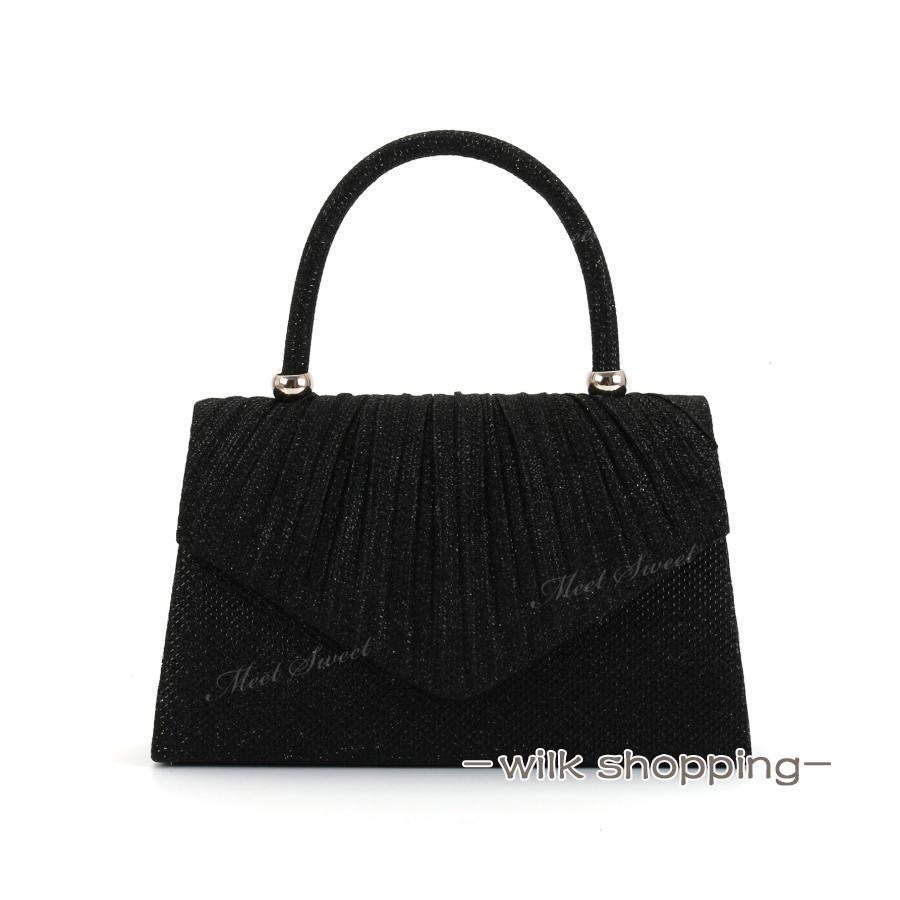 パーティーバッグ 大容量 自立 プリーツ ハンドバッグ レディース バッグ 結婚式 二次会 披露宴 発表会 同窓会 お呼ばれ フォーマル - 画像 (9)