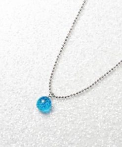 ふるさと納税 弟子屈町 【北海道】ガラス細工 ネックレス「湖水」KOSUI ハンドメイド 2463