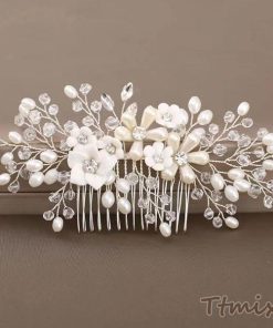 【即日可能】ブライダルアクセサリー 花嫁アクセサリー ウェディングヘッドドレス ヘアコーム 花 フラワー(1ヶ)