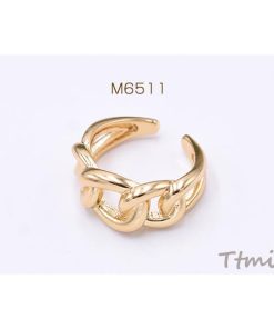 ファッションリング 指輪 チェーン 幅約11mm ゴールド【1ヶ】